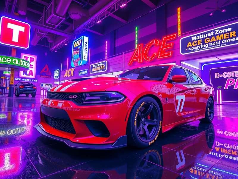 ACE Auto gameplay screen showing high-speed racing and custom vehicle modifications