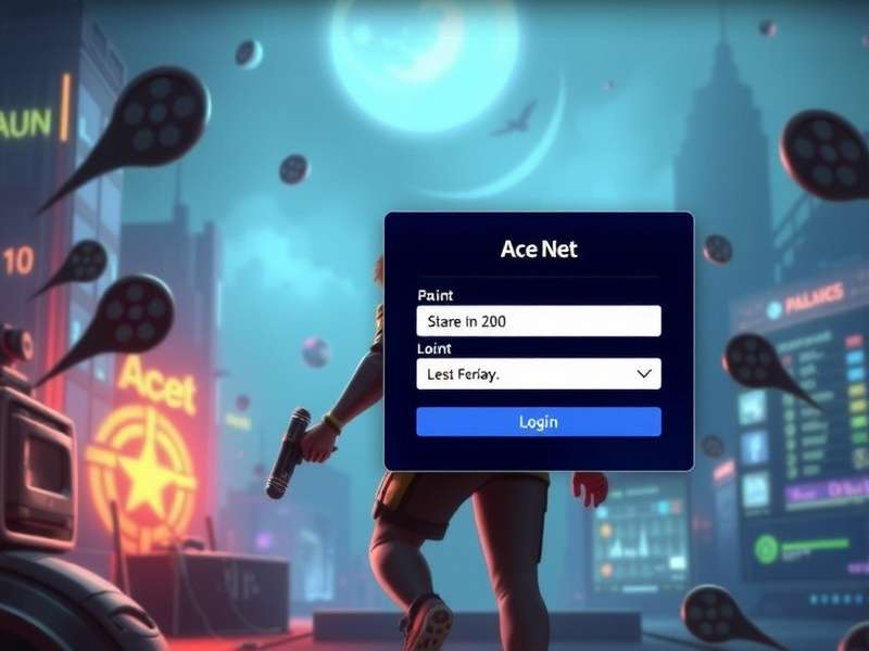 Code ACE gaming interface dashboard showing login and stats
