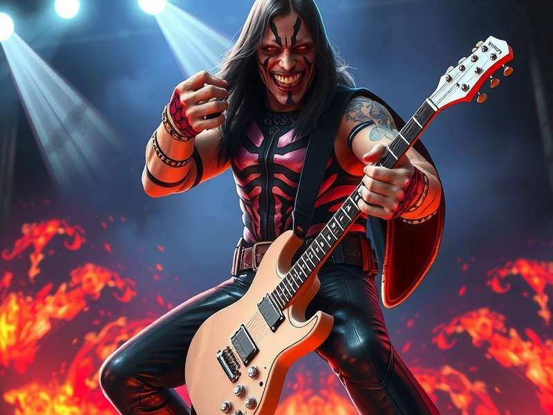 Ace Frehley guitar next to Code ACE gaming setup