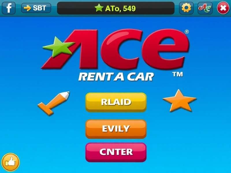 Modern fleet of Ace Rent A Car vehicles parked in a row